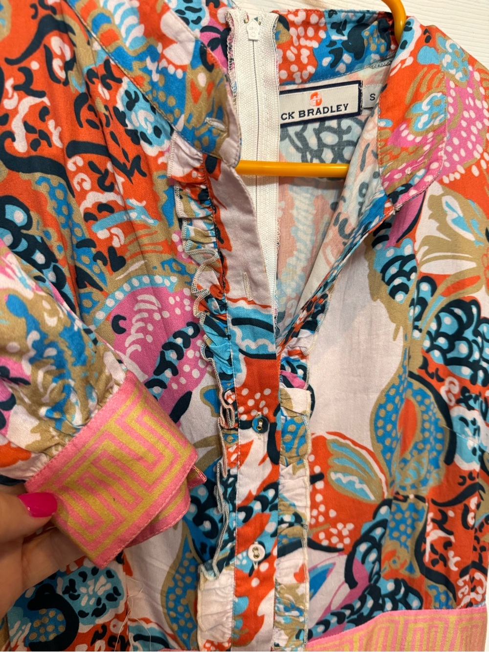 Paisley Tiered Maxi Skirt in Pink & Blue - Picture 3 of 4
